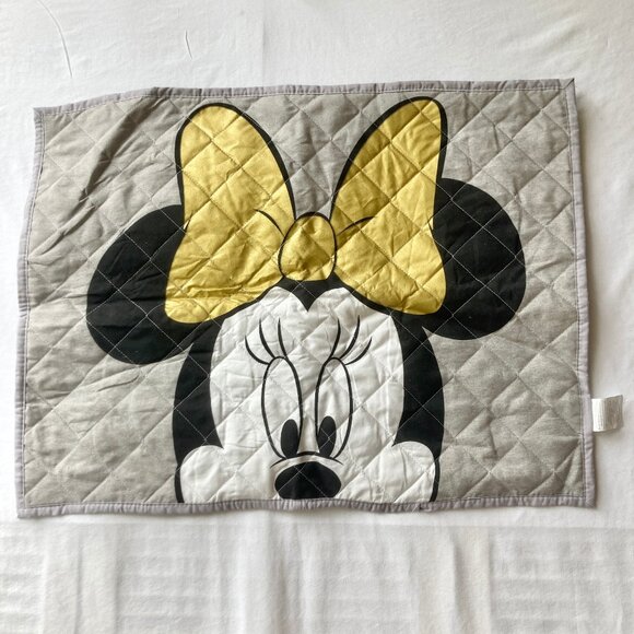 Vintage Disney Minnie Mouse Quilted Pillow Case Standard Size 20" X 26" Gray - Picture 3 of 11